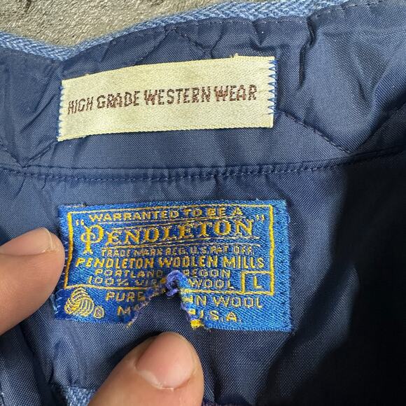 Vintage Pendleton High Grade Western Wear Wool Pearl Snap Shirt Men Large - Picture 11 of 14